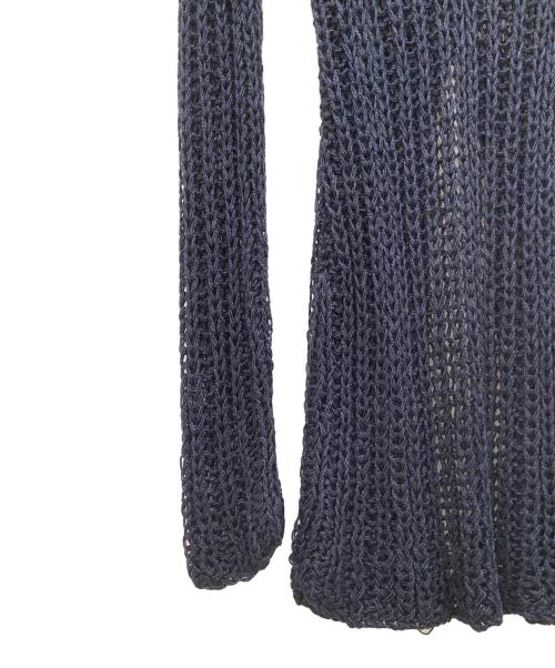 CLANE（クラネ）CLANE (クラネ) BACK SLIT CROCHET KNIT TOPS ネイビー サイズ:FREEの古着・服飾アイテム