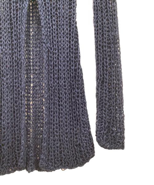 CLANE（クラネ）CLANE (クラネ) BACK SLIT CROCHET KNIT TOPS ネイビー サイズ:FREEの古着・服飾アイテム