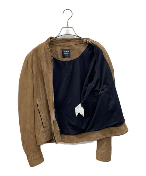 EMMETI（エンメティ）EMMETI (エンメティ) ゴートスキンシングルライダースジャケット ブラウン サイズ:SIZE４４の古着・服飾アイテム