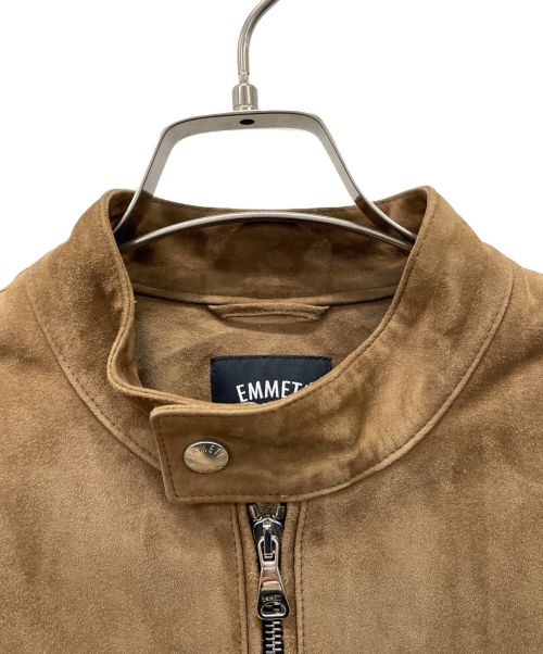 EMMETI（エンメティ）EMMETI (エンメティ) ゴートスキンシングルライダースジャケット ブラウン サイズ:SIZE４４の古着・服飾アイテム