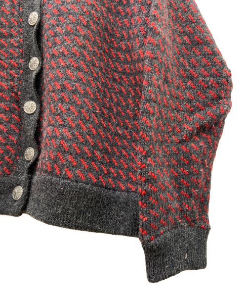 L.L.Bean（エルエルビーン）L.L.Bean (エルエルビーン) ニットカーディガン グレー×レッド サイズ:Mの古着・服飾アイテム