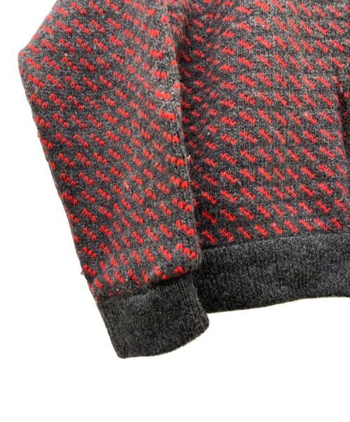 L.L.Bean（エルエルビーン）L.L.Bean (エルエルビーン) ニットカーディガン グレー×レッド サイズ:Mの古着・服飾アイテム