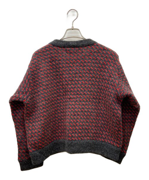 L.L.Bean（エルエルビーン）L.L.Bean (エルエルビーン) ニットカーディガン グレー×レッド サイズ:Mの古着・服飾アイテム