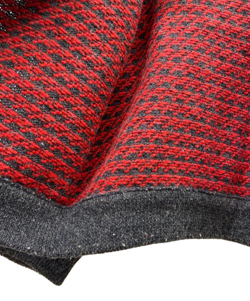 L.L.Bean（エルエルビーン）L.L.Bean (エルエルビーン) ニットカーディガン グレー×レッド サイズ:Mの古着・服飾アイテム