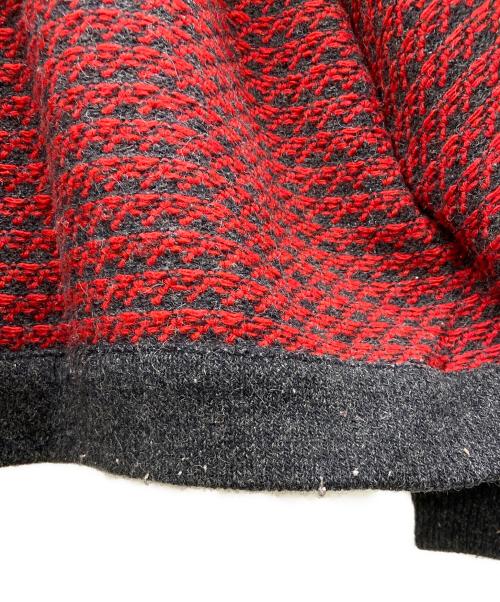 L.L.Bean（エルエルビーン）L.L.Bean (エルエルビーン) ニットカーディガン グレー×レッド サイズ:Mの古着・服飾アイテム