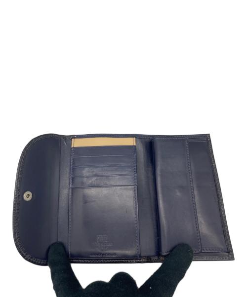 Whitehouse Cox（ホワイトハウスコックス）Whitehouse Cox (ホワイトハウスコックス) 2つ折り財布 ネイビー×ベージュの古着・服飾アイテム