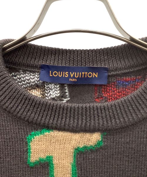 LOUIS VUITTON（ルイ ヴィトン）LOUIS VUITTON (ルイ ヴィトン) NBAレタークルーネック グレー サイズ:XSの古着・服飾アイテム