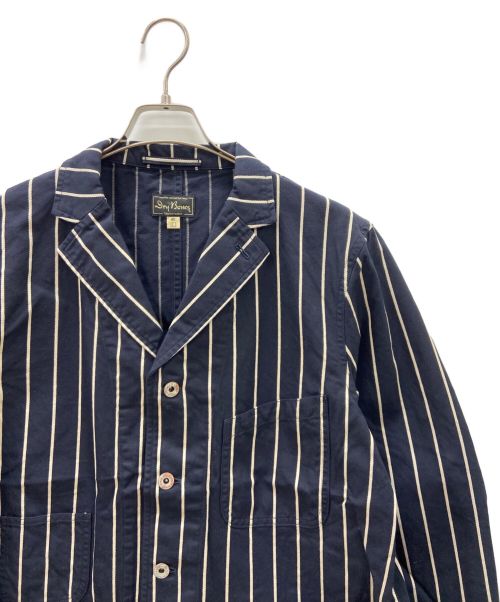Dry Bones（ドライボーンズ）Dry Bones (ドライボーンズ) ストライプジャケット ネイビー×アイボリー サイズ:Lの古着・服飾アイテム