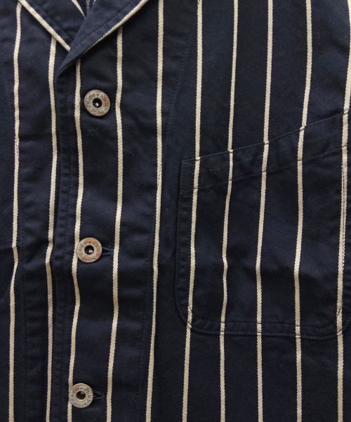 Dry Bones（ドライボーンズ）Dry Bones (ドライボーンズ) ストライプジャケット ネイビー×アイボリー サイズ:Lの古着・服飾アイテム