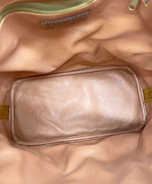 PRIMA CLASSE（プリマクラッセ）PRIMA CLASSE (プリマクラッセ) 巾着ショルダーバッグ ブラウンの古着・服飾アイテム