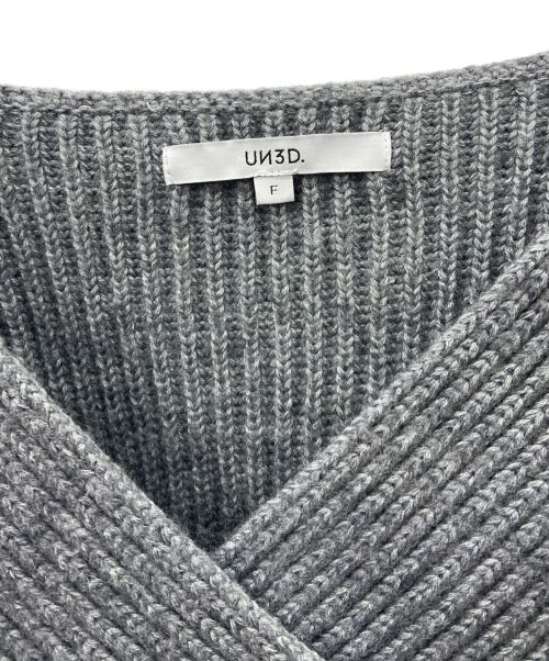 UN3D.（アンスリード）UN3D. (アンスリード) Vネックニット グレー サイズ:FREEの古着・服飾アイテム
