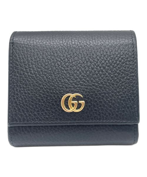 GUCCI（グッチ）GUCCI (グッチ) 2つ折り財布 ブラック×ピンクの古着・服飾アイテム