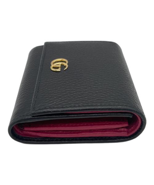 GUCCI（グッチ）GUCCI (グッチ) 2つ折り財布 ブラック×ピンクの古着・服飾アイテム