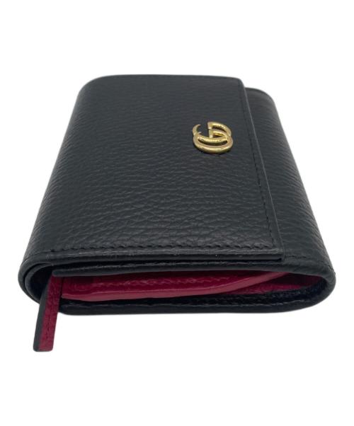 GUCCI（グッチ）GUCCI (グッチ) 2つ折り財布 ブラック×ピンクの古着・服飾アイテム