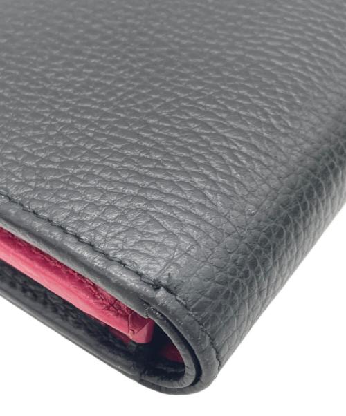 GUCCI（グッチ）GUCCI (グッチ) 2つ折り財布 ブラック×ピンクの古着・服飾アイテム