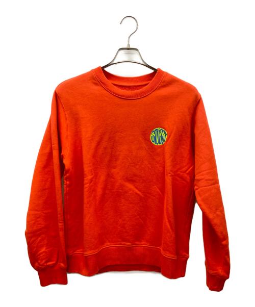 stussy（ステューシー）stussy (ステューシー) クルーネックスウェット オレンジ サイズ:Sの古着・服飾アイテム