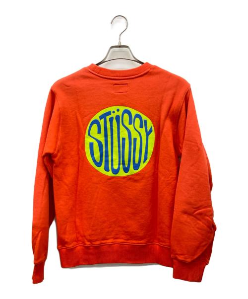 stussy（ステューシー）stussy (ステューシー) クルーネックスウェット オレンジ サイズ:Sの古着・服飾アイテム