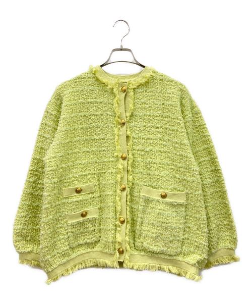Mila Owen（ミラオーウェン）Mila Owen (ミラオーウェン) ツイードニットジャケット グリーン サイズ:SIZE 1 未使用品の古着・服飾アイテム