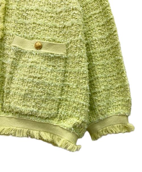Mila Owen（ミラオーウェン）Mila Owen (ミラオーウェン) ツイードニットジャケット グリーン サイズ:SIZE 1 未使用品の古着・服飾アイテム