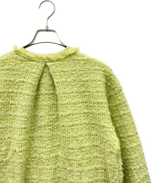 Mila Owen（ミラオーウェン）Mila Owen (ミラオーウェン) ツイードニットジャケット グリーン サイズ:SIZE 1 未使用品の古着・服飾アイテム