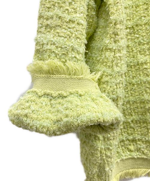 Mila Owen（ミラオーウェン）Mila Owen (ミラオーウェン) ツイードニットジャケット グリーン サイズ:SIZE 1 未使用品の古着・服飾アイテム