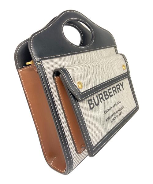 BURBERRY（バーバリー）BURBERRY (バーバリー) 2WAYバッグ ブラック×ブラウン×グレーの古着・服飾アイテム