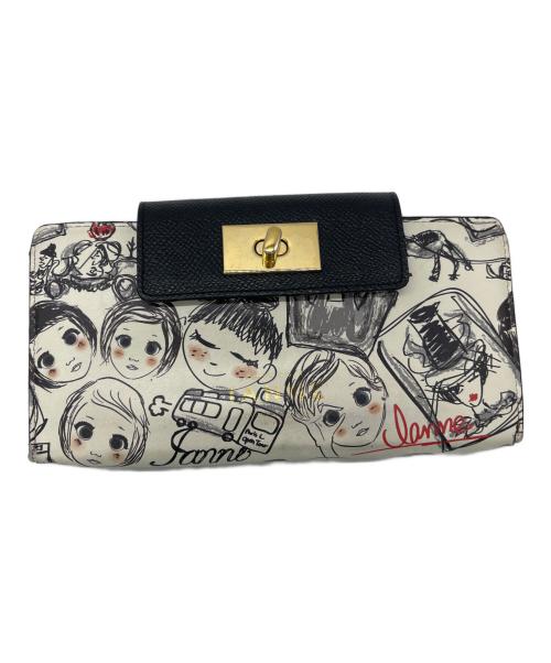 IANNE（イアンヌ）IANNE (イアンヌ) 長財布/愛しのライリー ホワイト×ブラックの古着・服飾アイテム