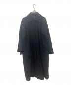 Y'sワイズ）の古着「ジップアップステンカラーコート」｜ブラック