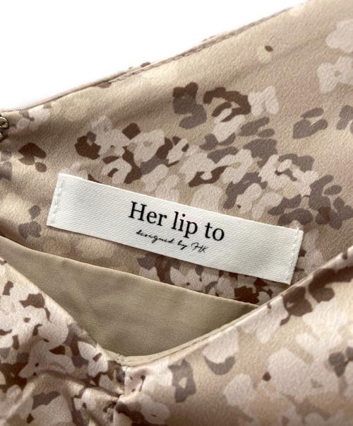 HER LIP TO（ハーリップトゥ）Her lip to (ハーリップトゥ) ギャザーワンピース ブラウン サイズ:Mの古着・服飾アイテム