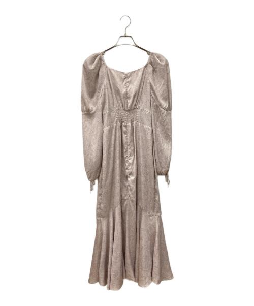 HER LIP TO（ハーリップトゥ）Her lip to (ハーリップトゥ) ギャザーワンピース ベージュ サイズ:Mの古着・服飾アイテム