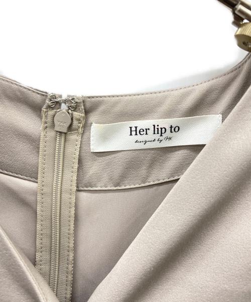 HER LIP TO（ハーリップトゥ）Her lip to (ハーリップトゥ) 長袖ワンピース ブラウン サイズ:Mの古着・服飾アイテム