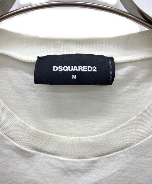 DSQUARED2（ディースクエアード）DSQUARED2 (ディースクエアード) 半袖カットソー ホワイト×レッド サイズ:Mの古着・服飾アイテム
