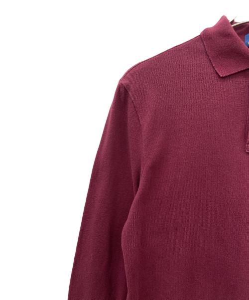 POLO RALPH LAUREN（ポロ・ラルフローレン）POLO RALPH LAUREN (ポロ・ラルフローレン) POLO RALPH LAUREN　長袖ポロシャツ ボルドー×ホワイト サイズ:Sの古着・服飾アイテム