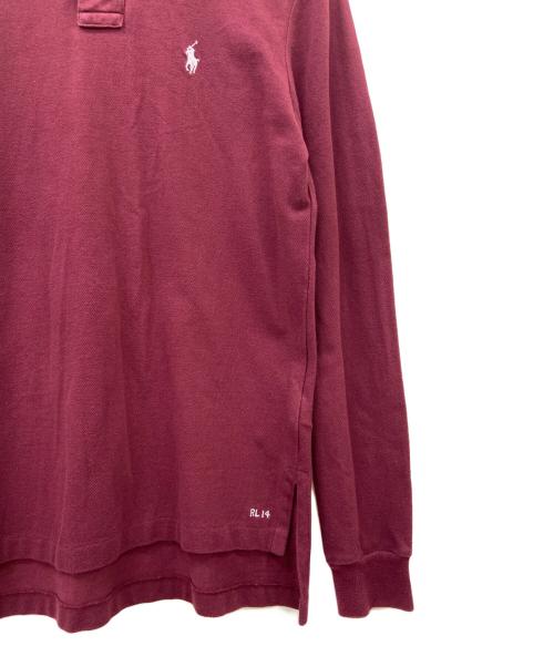 POLO RALPH LAUREN（ポロ・ラルフローレン）POLO RALPH LAUREN (ポロ・ラルフローレン) POLO RALPH LAUREN　長袖ポロシャツ ボルドー×ホワイト サイズ:Sの古着・服飾アイテム