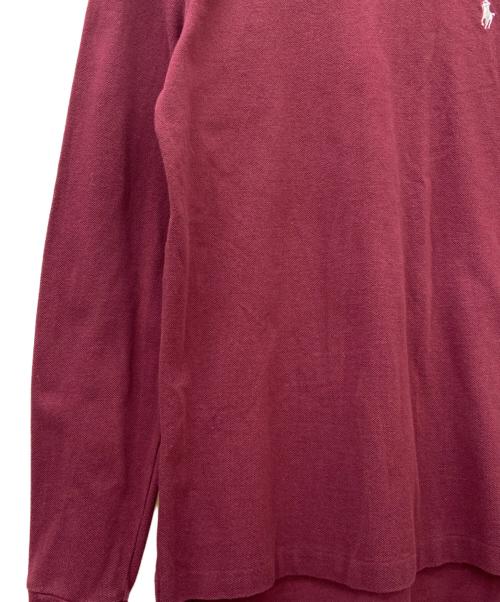 POLO RALPH LAUREN（ポロ・ラルフローレン）POLO RALPH LAUREN (ポロ・ラルフローレン) POLO RALPH LAUREN　長袖ポロシャツ ボルドー×ホワイト サイズ:Sの古着・服飾アイテム