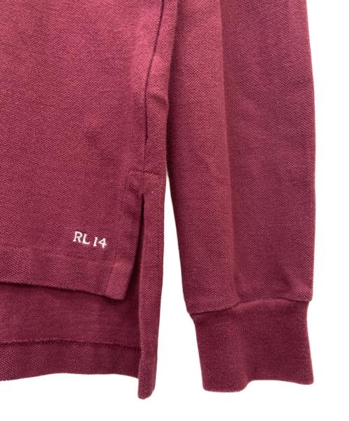 POLO RALPH LAUREN（ポロ・ラルフローレン）POLO RALPH LAUREN (ポロ・ラルフローレン) POLO RALPH LAUREN　長袖ポロシャツ ボルドー×ホワイト サイズ:Sの古着・服飾アイテム