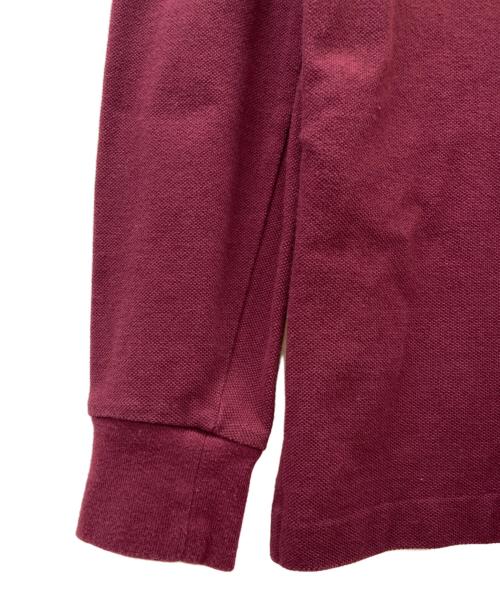 POLO RALPH LAUREN（ポロ・ラルフローレン）POLO RALPH LAUREN (ポロ・ラルフローレン) POLO RALPH LAUREN　長袖ポロシャツ ボルドー×ホワイト サイズ:Sの古着・服飾アイテム