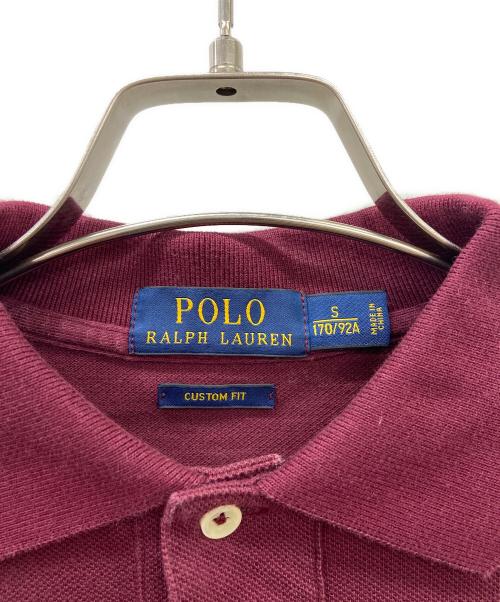 POLO RALPH LAUREN（ポロ・ラルフローレン）POLO RALPH LAUREN (ポロ・ラルフローレン) POLO RALPH LAUREN　長袖ポロシャツ ボルドー×ホワイト サイズ:Sの古着・服飾アイテム