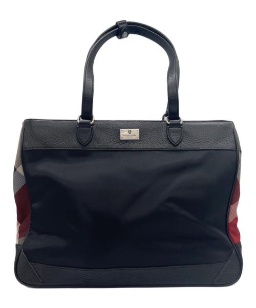 BLACK LABEL CRESTBRIDGE（ブラックレーベル クレストブリッジ）BLACK LABEL CRESTBRIDGE (ブラックレーベル クレストブリッジ) トートバッグ ブラック×レッドの古着・服飾アイテム