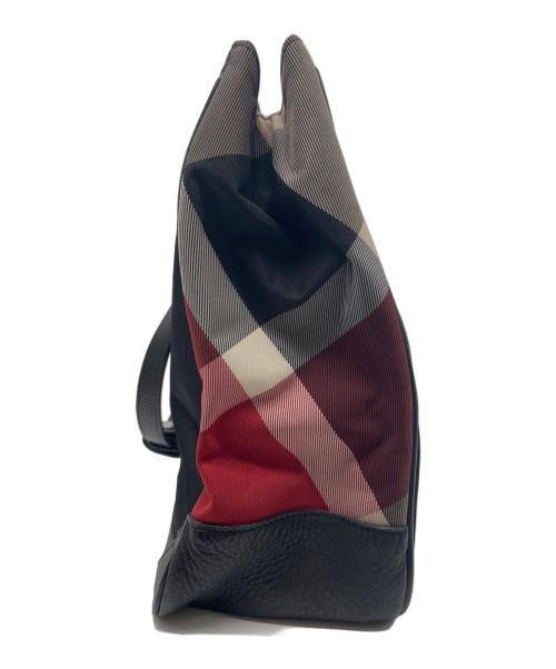 BLACK LABEL CRESTBRIDGE（ブラックレーベル クレストブリッジ）BLACK LABEL CRESTBRIDGE (ブラックレーベル クレストブリッジ) トートバッグ ブラック×レッドの古着・服飾アイテム