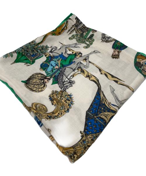 HERMES（エルメス）HERMES (エルメス) スカーフ グリーン×ベージュの古着・服飾アイテム