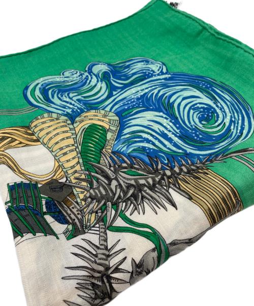 HERMES（エルメス）HERMES (エルメス) スカーフ グリーン×ベージュの古着・服飾アイテム