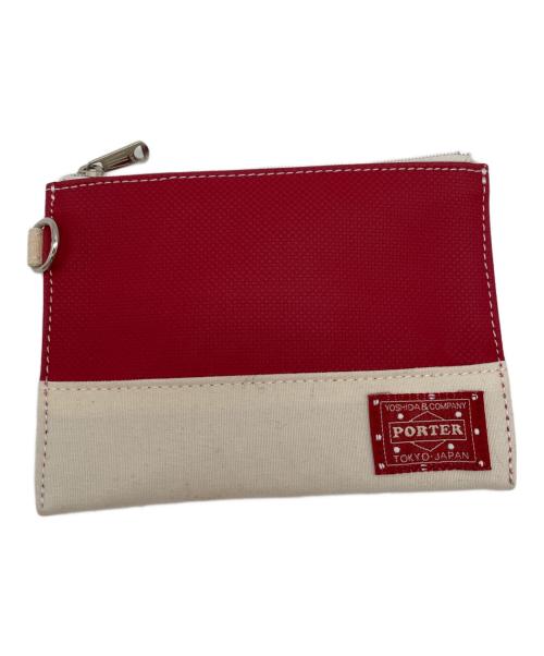 PORTER GIRL（ポーターガール）PORTER GIRL (ポーターガール) ボーイフレンドトートバッグ レッド×アイボリーの古着・服飾アイテム