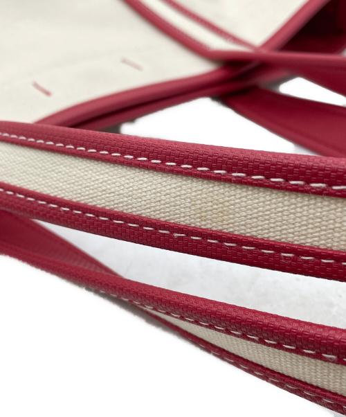 PORTER GIRL（ポーターガール）PORTER GIRL (ポーターガール) ボーイフレンドトートバッグ レッド×アイボリーの古着・服飾アイテム