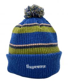 SUPREME（シュプリーム）の古着「Big Stripe Beanie」｜ブルー×グリーン