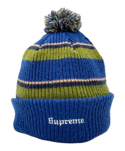 SUPREME（シュプリーム）SUPREME (シュプリーム) Big Stripe Beanie ブルー×グリーンの古着・服飾アイテム