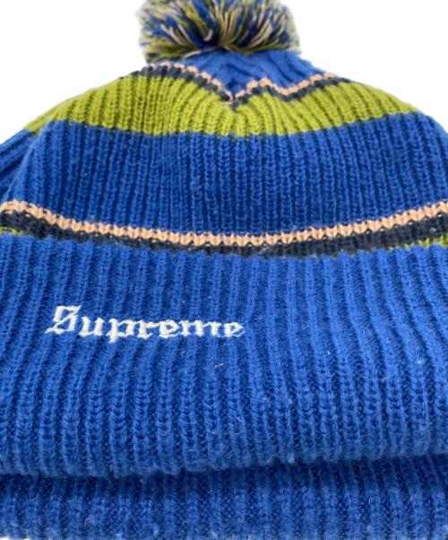 SUPREME（シュプリーム）SUPREME (シュプリーム) Big Stripe Beanie ブルー×グリーンの古着・服飾アイテム