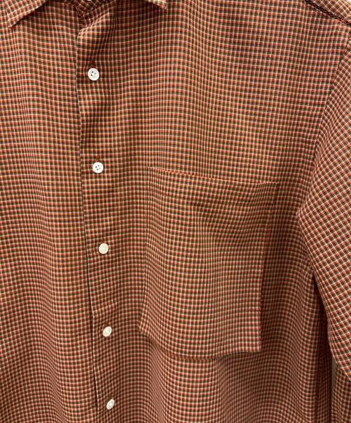 YOKE（ヨーク）YOKE (ヨーク) 長袖シャツ オレンジ×ブラウン サイズ:Sの古着・服飾アイテム