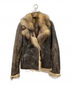 INES ET MARECHALイネス エ マレシャル）の古着「毛皮ショートコート」｜ブラウン