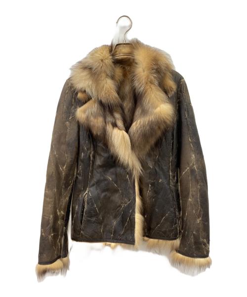 INES ET MARECHAL（イネス エ マレシャル）INES ET MARECHAL (イネス エ マレシャル) 毛皮ショートコート ブラウン サイズ:40の古着・服飾アイテム
